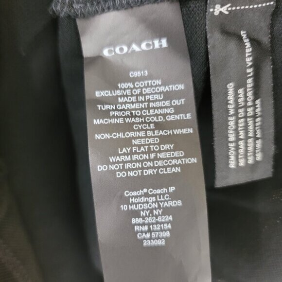 Coach Men Polo Shirt Signature Logo XXL Classic Black Designer Polo - Picture 12 of 14